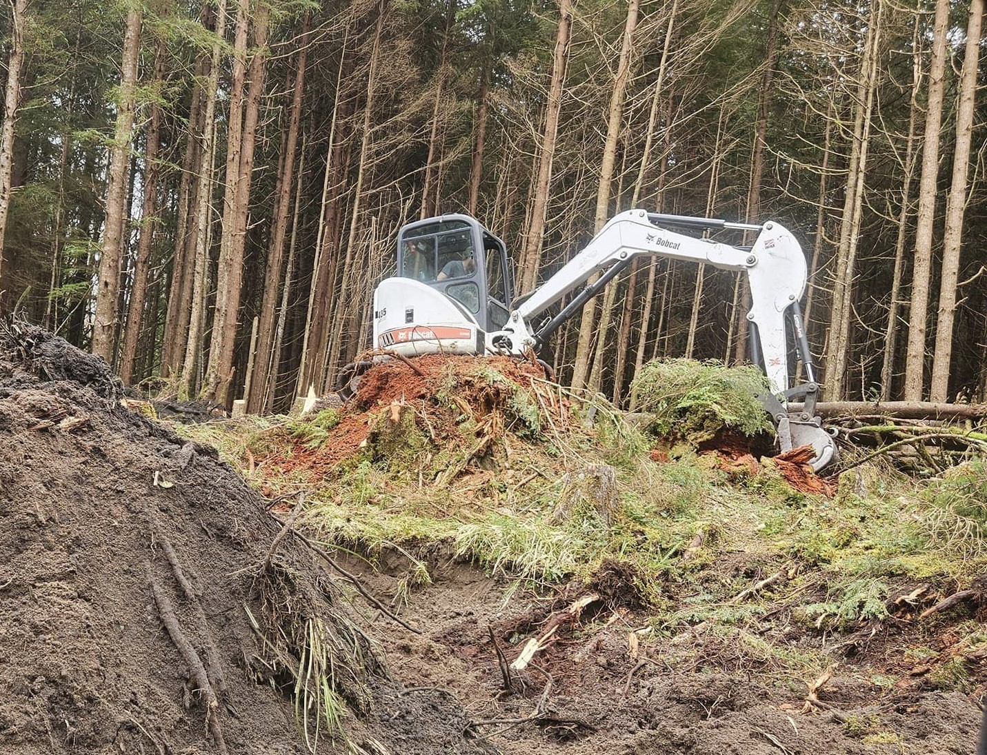 excavator in action